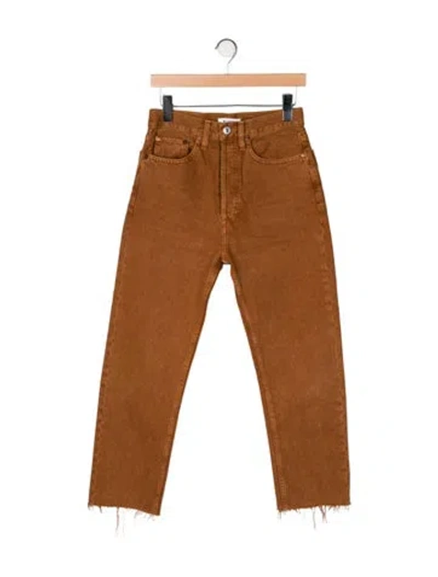 Pre-owned Re/done High-rise Straight Leg Jeans In Brown