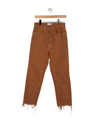 Pre-owned Re/done High-rise Straight Leg Jeans In Brown