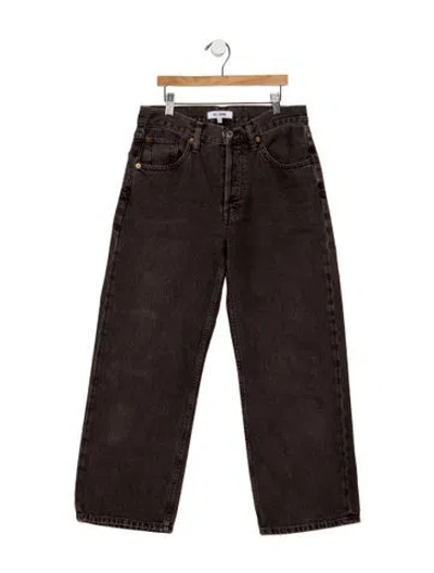 Pre-owned Re/done High-rise Straight Leg Jeans In Brown