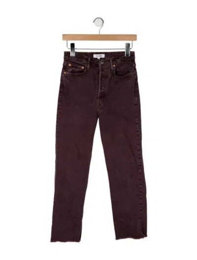 Pre-owned Re/done High-rise Straight Leg Jeans In Brown