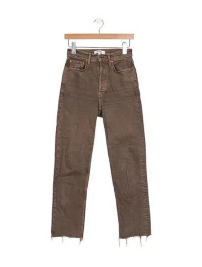 Pre-owned Re/done High-rise Straight Leg Jeans In Brown