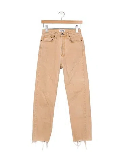 Pre-owned Re/done High-rise Straight Leg Jeans In Brown