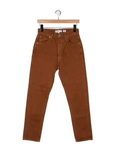 Pre-owned Re/done High-rise Straight Leg Jeans In Brown