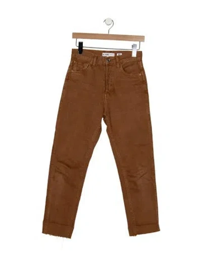 Pre-owned Re/done High-rise Straight Leg Jeans In Brown
