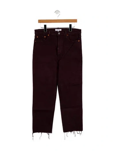 Pre-owned Re/done High-rise Straight Leg Jeans In Burgundy