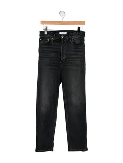 Pre-owned Re/done High-rise Straight Leg Jeans In Gray
