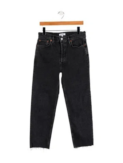 Pre-owned Re/done High-rise Straight Leg Jeans In Gray