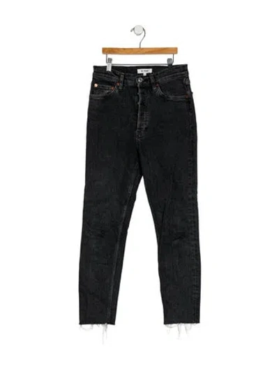 Pre-owned Re/done High-rise Straight Leg Jeans In Gray