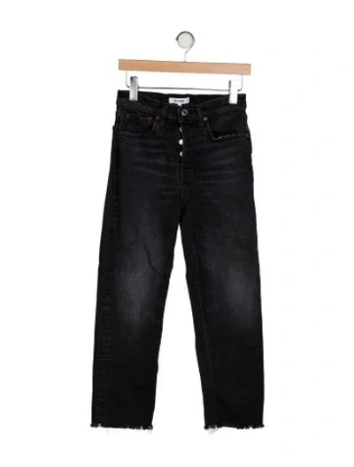 Pre-owned Re/done High-rise Straight Leg Jeans In Gray