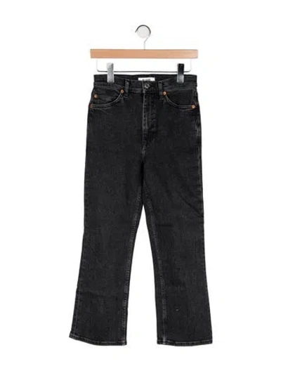 Pre-owned Re/done High-rise Straight Leg Jeans In Gray