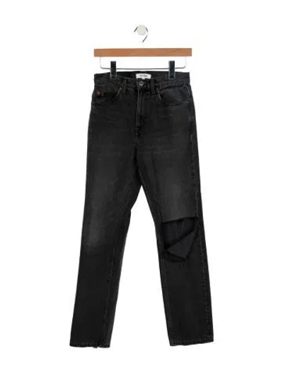 Pre-owned Re/done High-rise Straight Leg Jeans In Gray