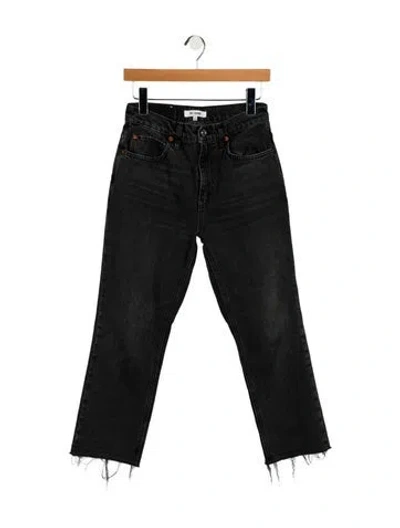 Pre-owned Re/done High-rise Straight Leg Jeans In Gray