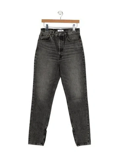 Pre-owned Re/done High-rise Straight Leg Jeans In Gray