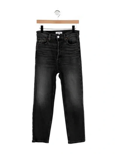 Pre-owned Re/done High-rise Straight Leg Jeans In Gray
