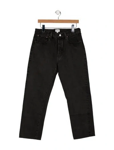 Pre-owned Re/done High-rise Straight Leg Jeans In Gray
