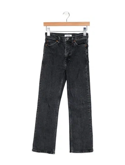 Pre-owned Re/done High-rise Straight Leg Jeans In Gray