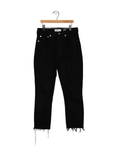 Pre-owned Re/done High-rise Straight Leg Jeans In Gray