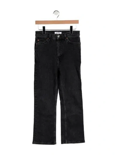 Pre-owned Re/done High-rise Straight Leg Jeans In Gray