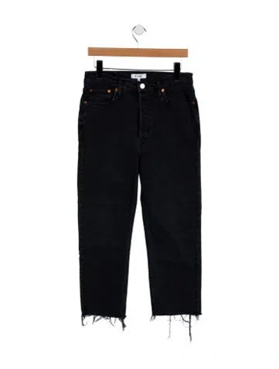 Pre-owned Re/done High-rise Straight Leg Jeans In Gray