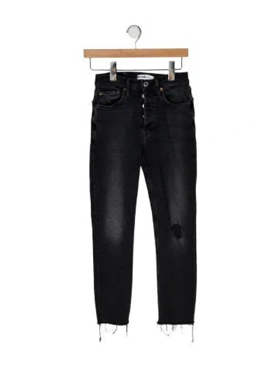 Pre-owned Re/done High-rise Straight Leg Jeans In Gray