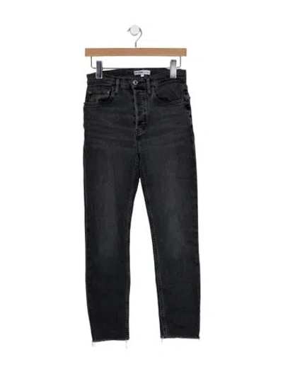 Pre-owned Re/done High-rise Straight Leg Jeans In Gray