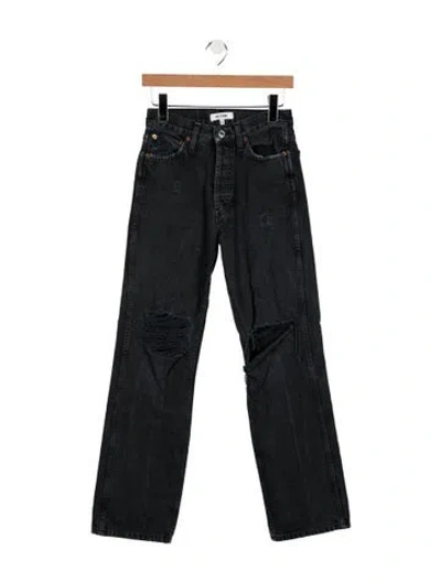 Pre-owned Re/done High-rise Straight Leg Jeans In Gray