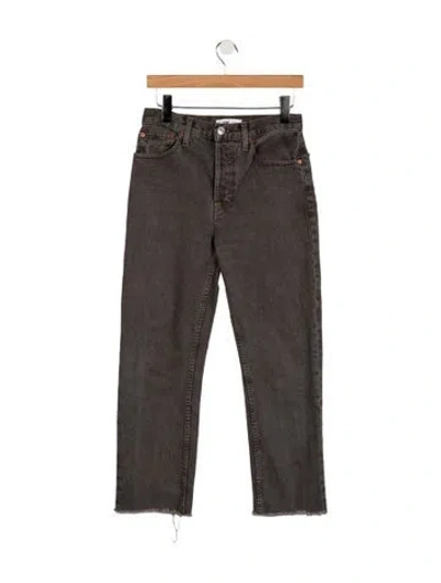 Pre-owned Re/done High-rise Straight Leg Jeans In Gray