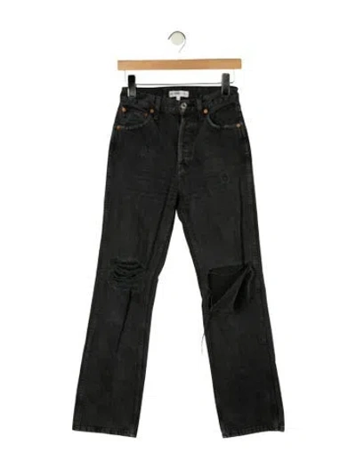 Pre-owned Re/done High-rise Straight Leg Jeans In Gray