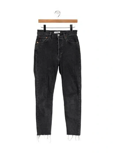 Pre-owned Re/done High-rise Straight Leg Jeans In Gray