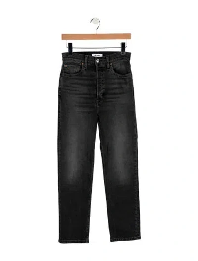 Pre-owned Re/done High-rise Straight Leg Jeans In Gray