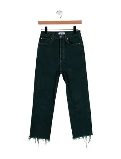 Pre-owned Re/done High-rise Straight Leg Jeans In Green