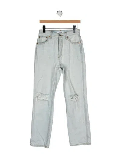 Pre-owned Re/done High-rise Straight Leg Jeans In Green