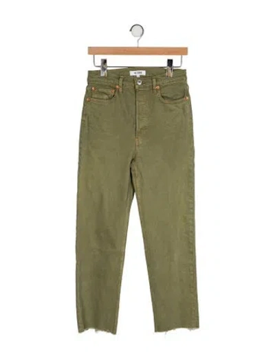 Pre-owned Re/done High-rise Straight Leg Jeans In Green