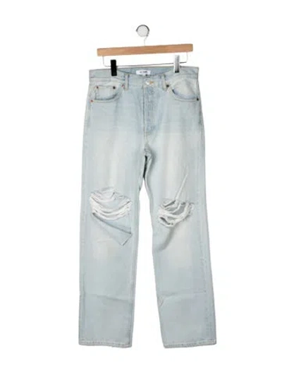 Pre-owned Re/done High-rise Straight Leg Jeans In Green