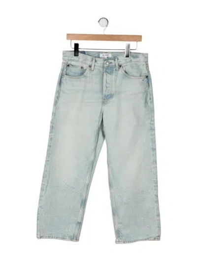 Pre-owned Re/done High-rise Straight Leg Jeans In Green