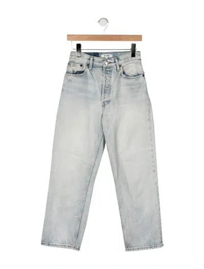 Pre-owned Re/done High-rise Straight Leg Jeans In Green