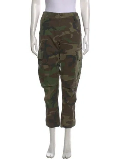 Pre-owned Re/done High-rise Straight Leg Jeans In Green