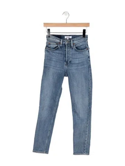Pre-owned Re/done High-rise Straight Leg Jeans In Green