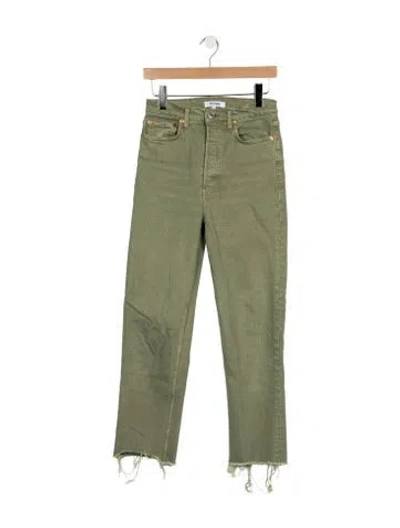 Pre-owned Re/done High-rise Straight Leg Jeans In Green