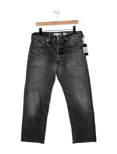 Pre-owned Re/done High-rise Straight Leg Jeans In Grey