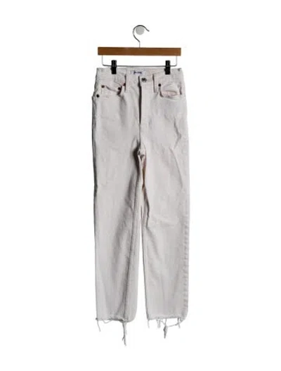 Pre-owned Re/done High-rise Straight Leg Jeans In Grey