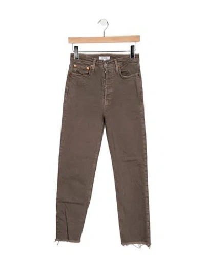 Pre-owned Re/done High-rise Straight Leg Jeans In Grey