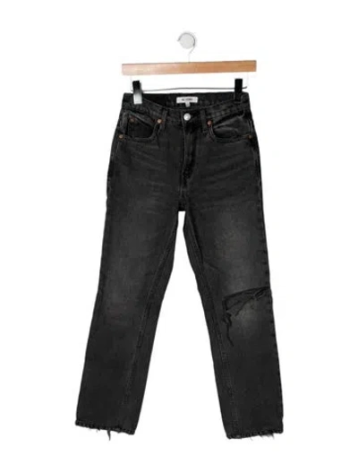 Pre-owned Re/done High-rise Straight Leg Jeans In Grey
