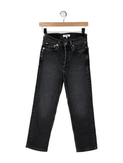 Pre-owned Re/done High-rise Straight Leg Jeans In Grey