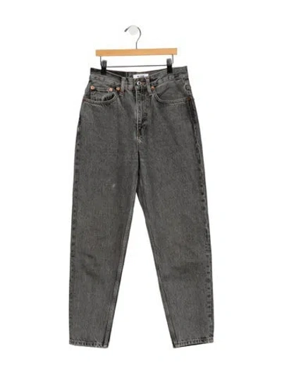 Pre-owned Re/done High-rise Straight Leg Jeans In Grey