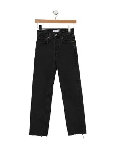 Pre-owned Re/done High-rise Straight Leg Jeans In Grey