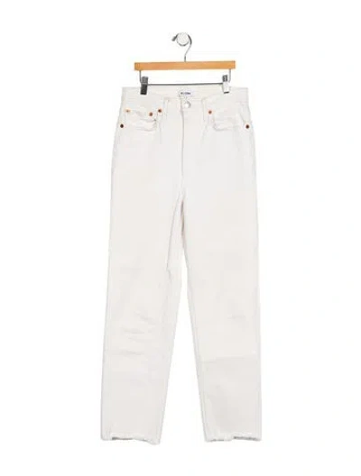 Pre-owned Re/done High-rise Straight Leg Jeans In Neutral