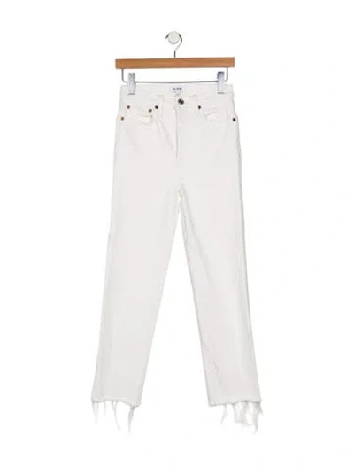 Pre-owned Re/done High-rise Straight Leg Jeans In Neutral