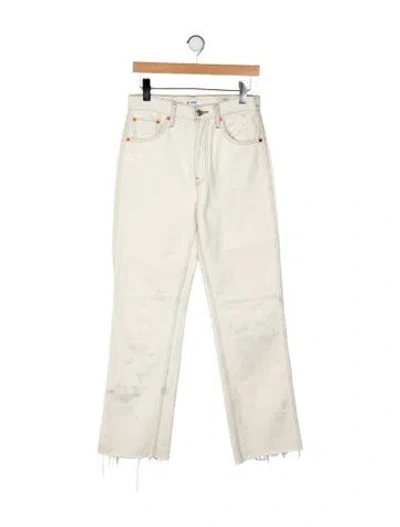 Pre-owned Re/done High-rise Straight Leg Jeans In Neutral