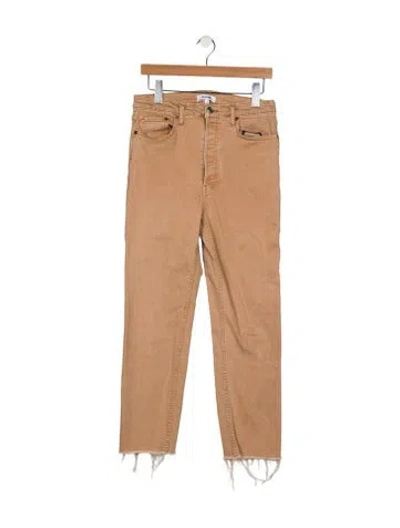 Pre-owned Re/done High-rise Straight Leg Jeans In Neutral